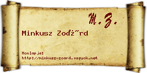 Minkusz Zoárd névjegykártya